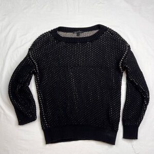 Armani Exchange Knit Sweater Pullover Women S Black With Gold Thread A030524
